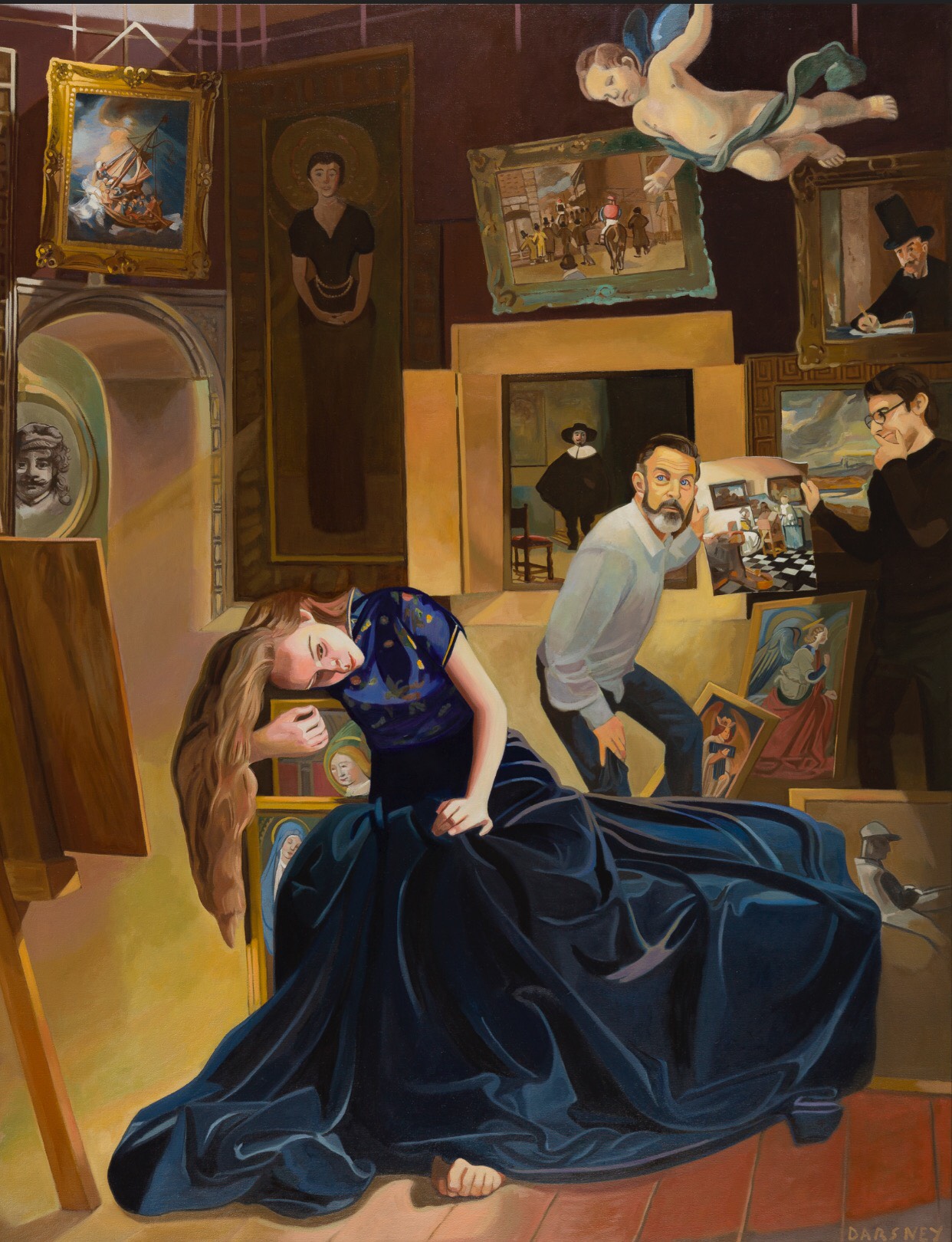 Traditional Gallery of Thomas Darsney Fine Art Velvet Oil on Panel 43-55 7500
